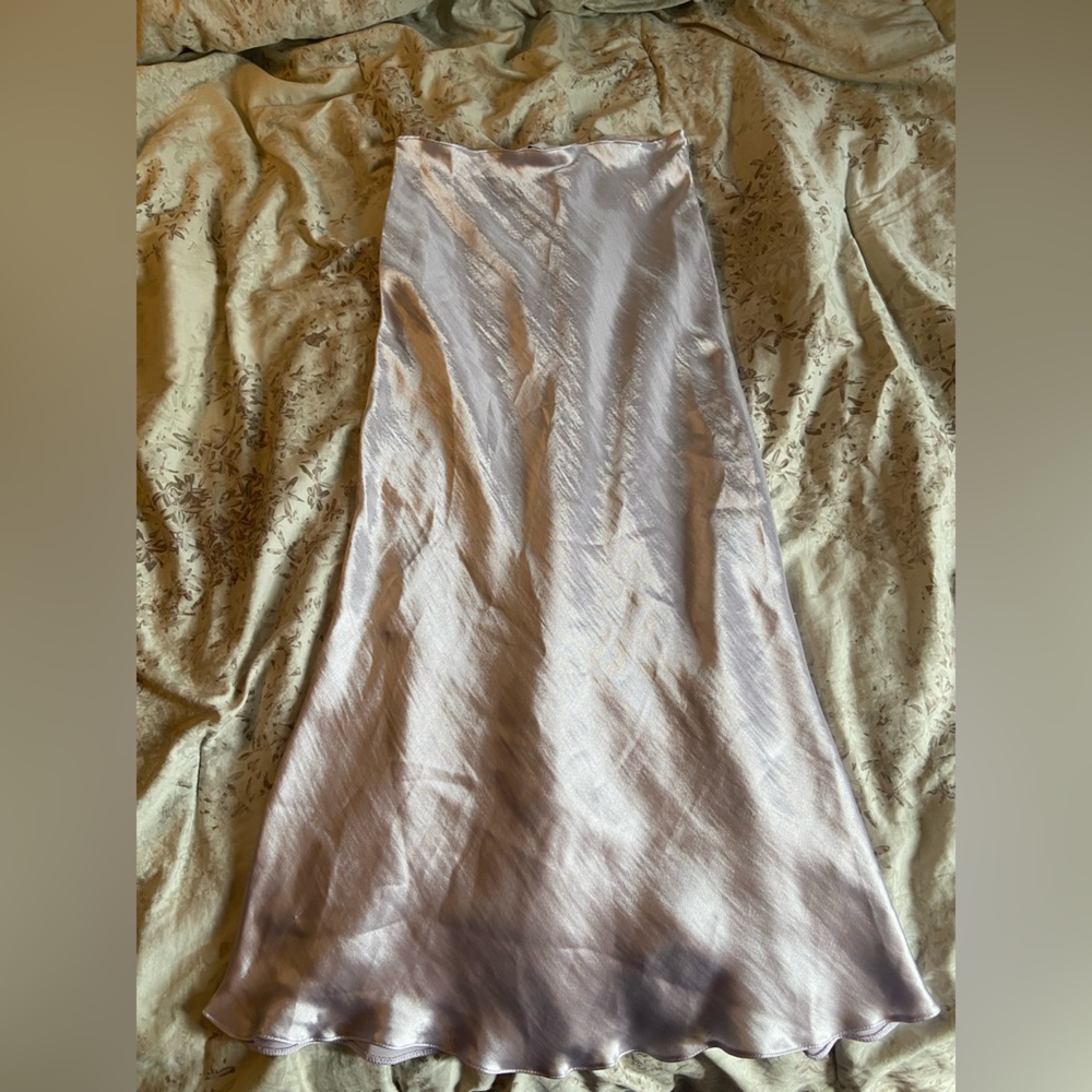 ASOS Petite Lilac silver midi skirt